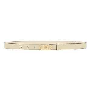 Fendi O Lock Ivory Leather Skinny Belt Size